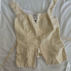 Reformation Viola Linen Top